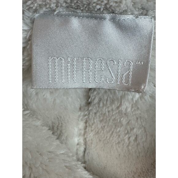 MiFresia Brown Suede White Sheerling Trim Button Jacket size M - Picture 3 of 14